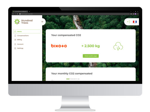 HundredTrees dashboard example HundredTrees dashboard example